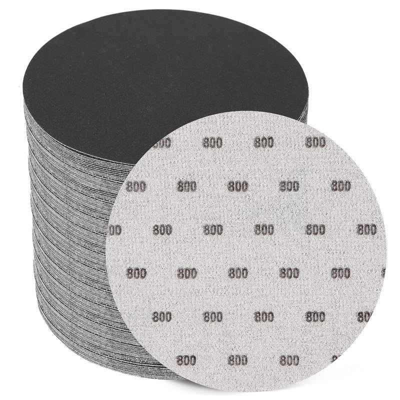 GOH DODD 6 Inch 800 Grit Sanding Disc, 25 Pieces Wet Dry Sandpaper Hook and Loop Sanding Pads Silicon Carbide Sand Paper for Random Orbital Sander Auto Metal Glass Resin Wood Polishing Sanding - Image 1